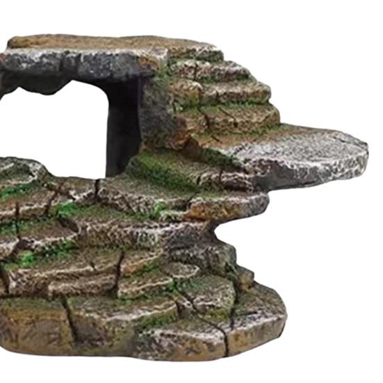 Fish Tank Terrace Wear-resistant Unbreakable Non-fading Pollution-free Sunset Ladder Tortoise Climbing Staircase Rock for Aquarium