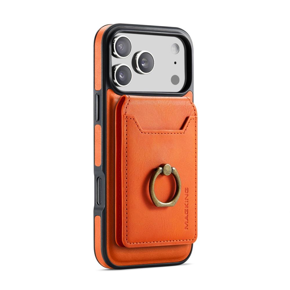 Phone Case For Iphone 17 Pro Max Air 17E 16E MagSafe Magnetic Leather Split Type Wallet Ring Card Holder Shockproof Back Cover