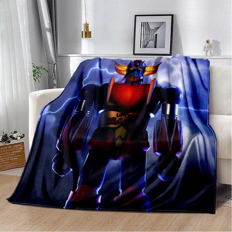 UFO Robot Grendizer Anime Cartoon Soft Plush Blanket,Flannel Blanket Throw Blanket for Living Room Bedroom Bed Sofa Picnic Kids