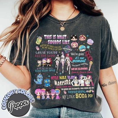 Kpdh Фан Цифровая Загрузка Huntrix Girl Png Файл Только Футболка для Фанатов Мальчиков Kpop Идол Группа Мерч Подарок для Kpop Фанатов Охотник на Демонов Аниме