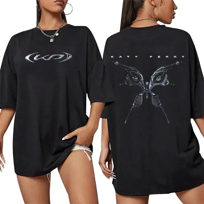 Singer Katy Perry The Lifetimes Tour 2025 New T Shirt Unisex Wounisex Retro Fashion Cotton Short Sleeve Tshirt Harajuku Clothing Tees