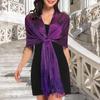 Women Sparkling Shawl Metallic Wire Bridesmaid Scarves Wraps with Scarf Button Wedding Party Accessories