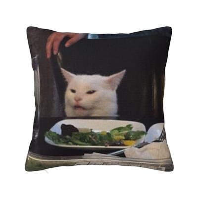Custom Salad Cat Meme Pillow Home Decoration Nordic Cushion Cover Velvet Pillowcase