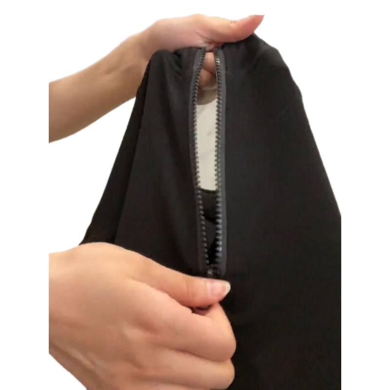 Женская футболка с коротким рукавом на молнии, черная однотонная, летняя, приталенного дизайна, до талии