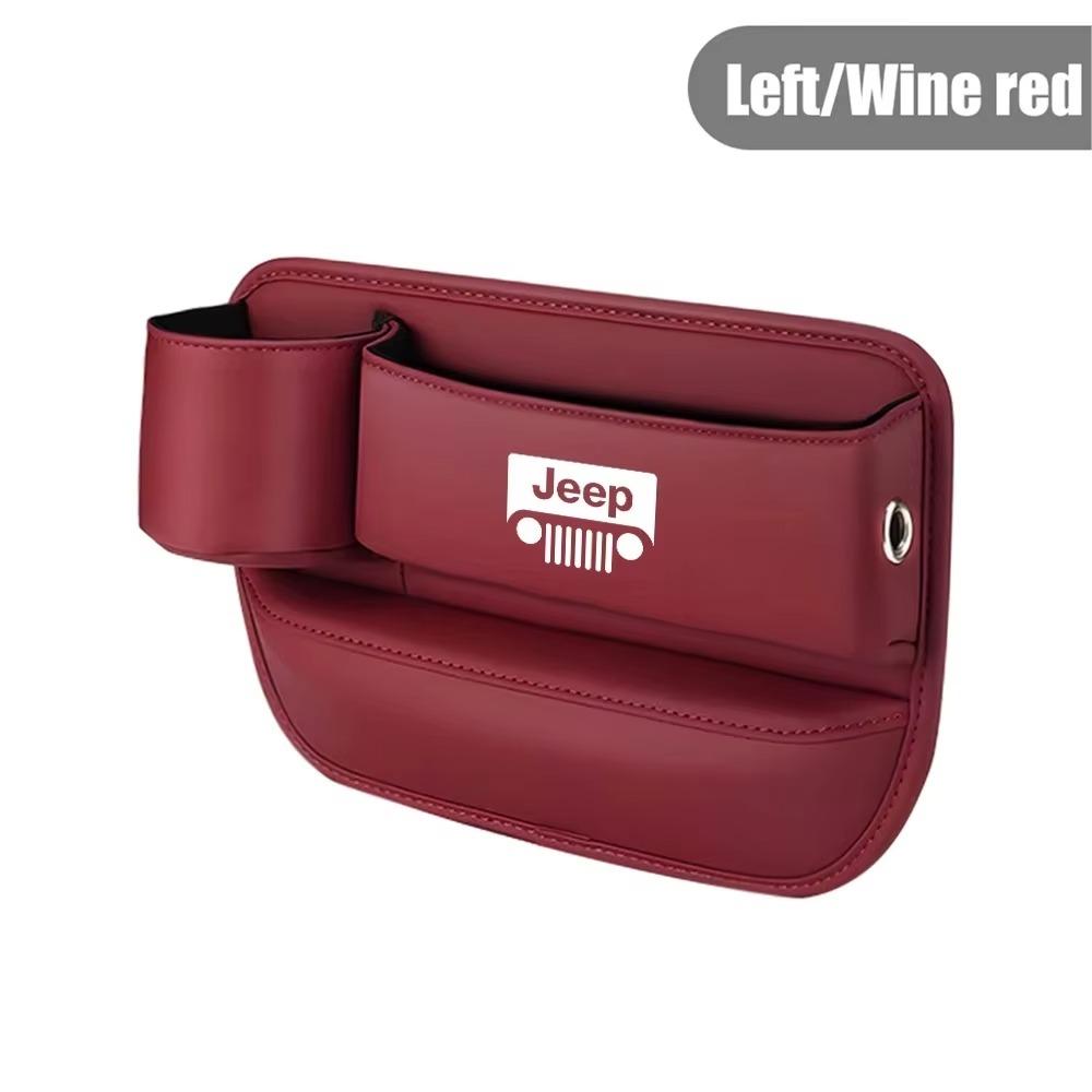 Car Seat Crevice Storage Box for Jeep Renegade Wrangler JK Grand Cherokee Compass Patriot Leather Gap Filler Organizer Car Parts ALO1