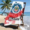 Custom Name Personalized Club Deportivo Guadalajara Print Beach Towel, for Trip Camping Beach Party Home Decor, Birthday Gift for Family & Friends