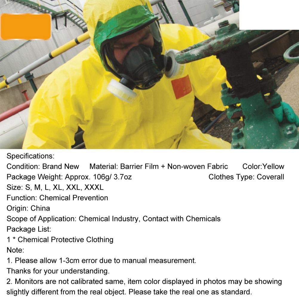 3000 Химический защитный костюм для жидкостей Водонепроницаемый защитный комбинезон от кислот и щелочей XL