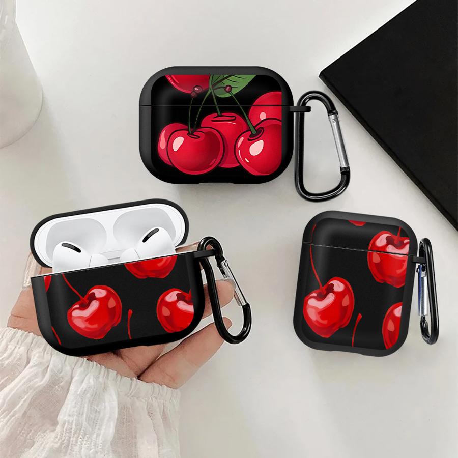 Красный Чехол-Вишенка Для Airpods 4 2 1 Pro3 Pro2 3 Pro Чехлы для Наушников Чехол