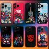 Крутой чехол для телефона T-Transformers для iPhone 16,15,14,13,12,11,Pro,XS,Max,XR,Plus,SE,Mini Мягкий черный чехол