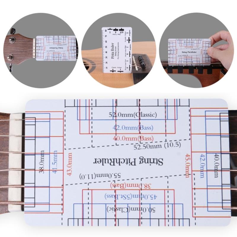 Guitar String Action Gauge Ruler, Guitar Height Gauge, Guitar Set Up Repairing Luthier Tool for Guitar, Ukulele, Banjos