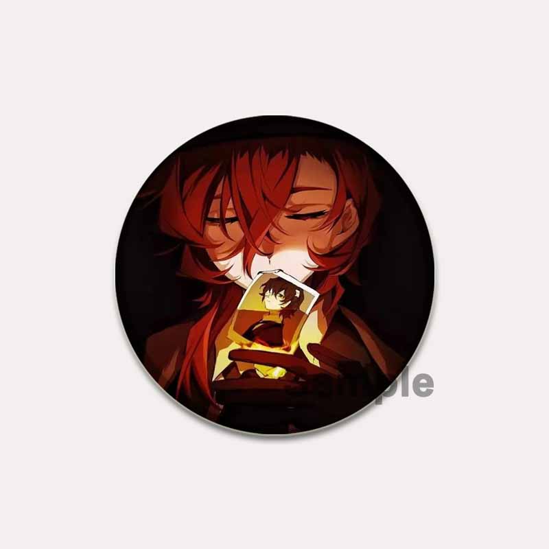 32/44/58 мм Булавка Bungo Stray Dogs Круглая мультяшная брошь ручной работы для рюкзака, одежды, аксессуаров, аниме-коллекции, значков, украшений
