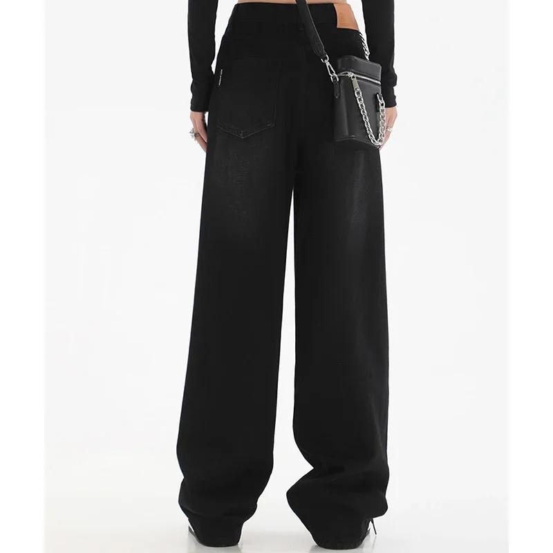 Woman High Waist Slim Fit Wide Leg Jeans Female High Street Y2k 2000s Casual Pants Lady Fashion Loose Denim Trouserse