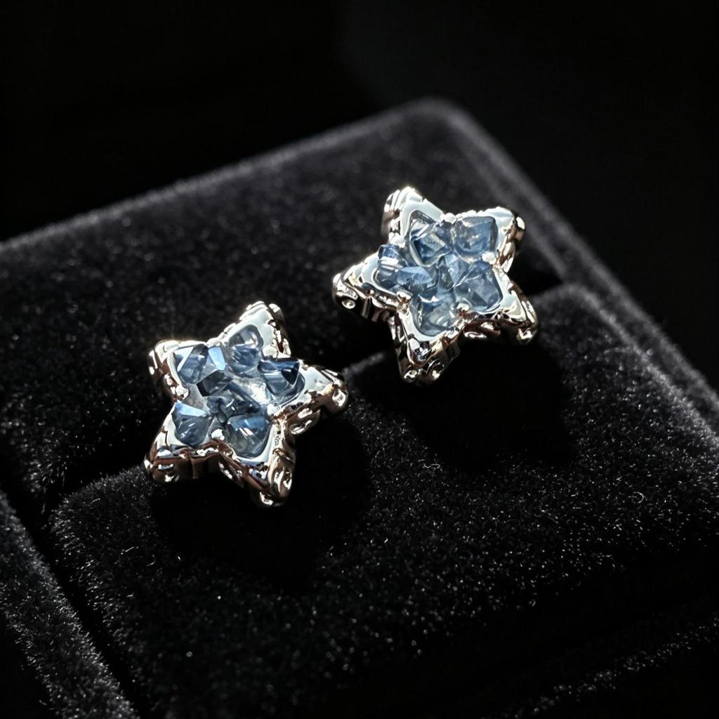 Б/у Западные Синие Винтажные Серьги-подвески из Серебра S925 - Модные Женские Серьги