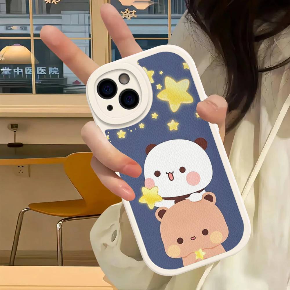 Милый Чехол Для Телефона Из ПУ Кожи Bubu Dudu Для IPhone 16 15 14 13 12 11 Pro Max Plus Задняя Крышка Fundas