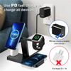 4 In 1 Magnetic Wireless Charger Stand Pad Fast Charging Station Dock for iPhone 15 14 13 12 Pro Max Apple Watch 8 7 6 5 Airpods