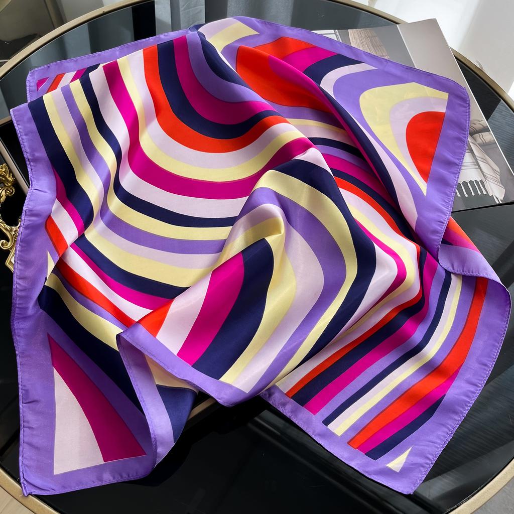 New Luxury Square Silk Scarf for Women Hijab Hair Bands Neckerchief Female Satin Shawl Ribbon Headband Neck Fashion Bandana