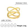 Cazador Stainless Steel Geometric Cross Rings for Women Minimalist Gold Color Finger Rings 2026 Jewelry Mother Day Party Gift