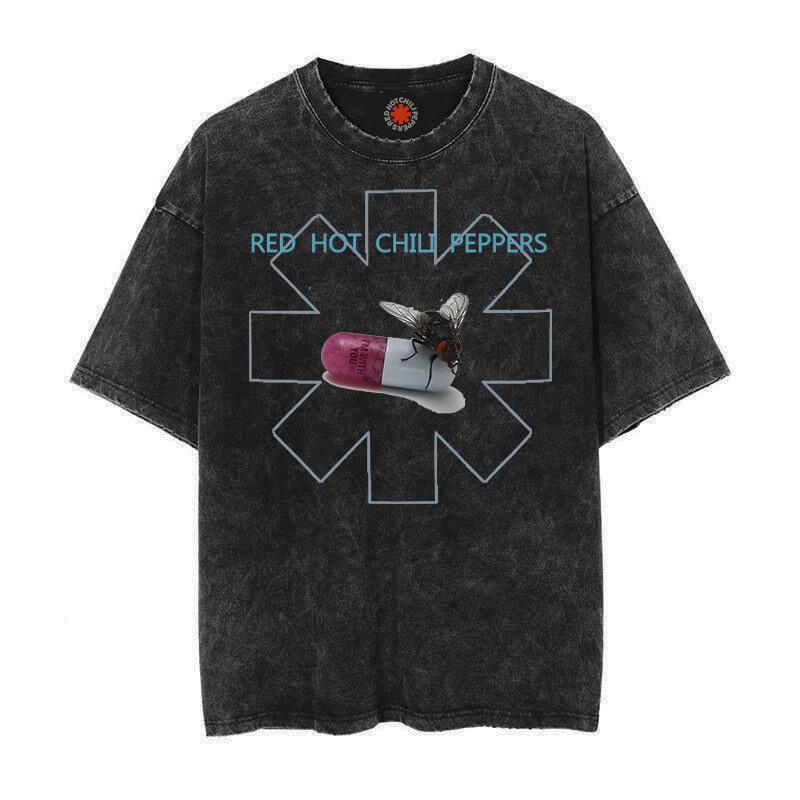 Винтажная хлопковая футболка оверсайз Red Hot Chili Peppers для мужчин и женщин
