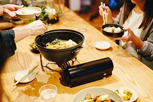 Snow Peak HOME & CAMP Burner (GS-600BK) - Black, Compact Tabletop Gas Stove for Outdoor Camping and Cooking (Includes Sticker)