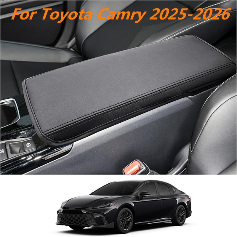 Car Center Console Armrest Storage Box Leather Cover Pad Black PU Leather Protection US Version For Toyota For Camry 2025 2026