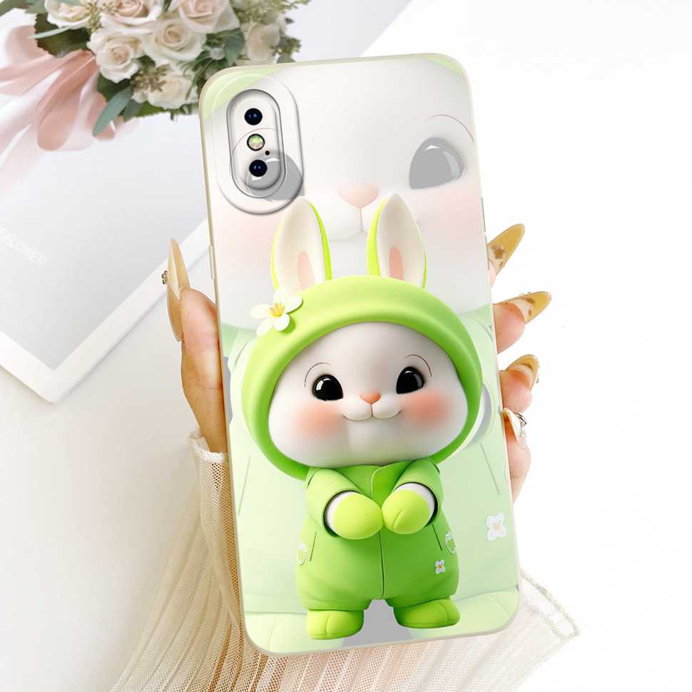 Чехол для IPhone XS Max Candy Art Кролик Расписной Coque Мягкий Чехол для Телефона Для IPhone XSMax XS Max A1921 A2101 A2102 Задняя Крышка