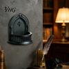 Unique Wall Organizer Gothic Shelf, Vintage Floating Shelf for Bedroom And Living Room, Matte Black Mounted Display Rack Decorative Wall-Mounted with