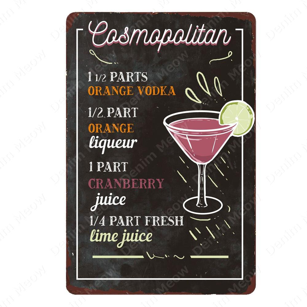 Классический Коктейли Металлический Плакат Московский Мул Старинные Оловянные Вывески Бар Украшения Дома Джин Виски Водка Текила Настенная Художественная Тарелка N365