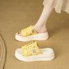 Модные крутые шлепанцы на толстой подошве женские 2025 лето новая мода толстая подошва увеличивающие рост повседневные сандалии для улицы повседневная пляжная обувь женская