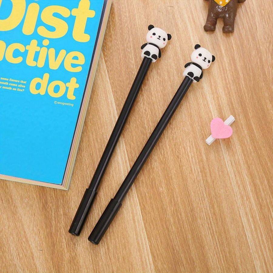 10pcs 0.5mm Creative Shake Panda Gel Pen Cute Learning Stationery Little Bear Water-based Pen Examination Black Gel Pen