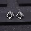 Fashion 1.89Ct Natural Blue Sapphire Earrings 925 Sterling Silver Gemstones Vintage Stud Earrings for Women Fine Jewelry