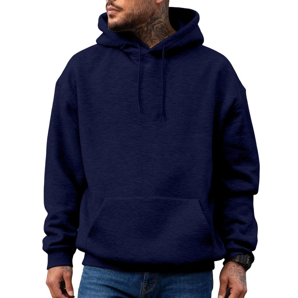 Men's Japanese Hoodie American Solid Color Long Sleeves Hooded Hood Hoodie Hoodie