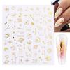 Yousheng 3Pcs/Set Nail Decals Non-Fading Luxury Ultra Thin Decoration Stickers Sparkly Geometry Winter Decals for Manicure