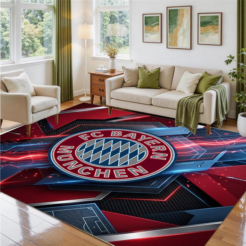 Bayern Munich Design Crystal Velvet Rug Soft Decorative Mat for Bedroom Entrance