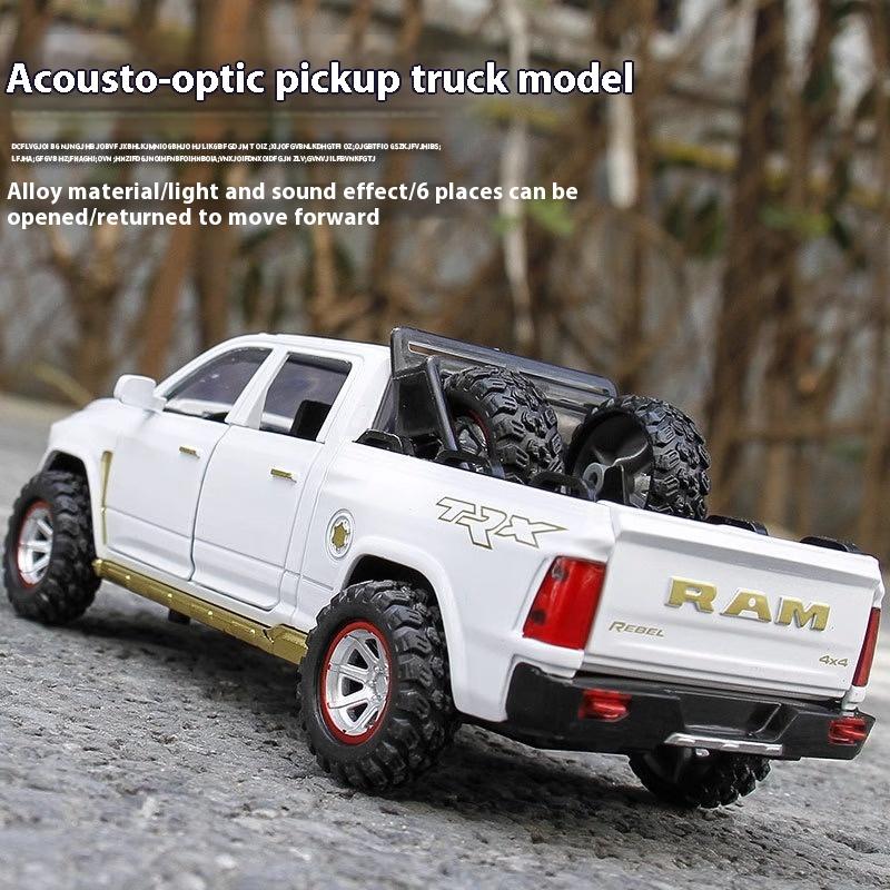 1/32 Scale Dodge Ram Pickup Truck Alloy Off Road Car Diecast Model Sound Light Toy Home Decoration Ornaments Children Birthday Present