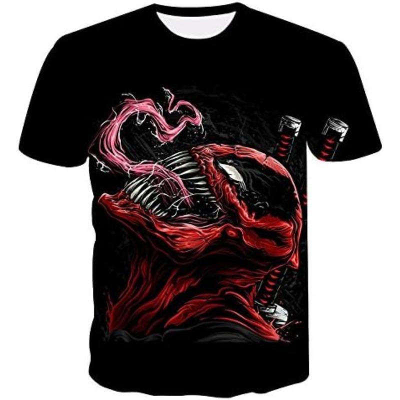 Men Women Children Venom Graphic TShirt Full Print Short Sleeve Tees Hip Hop Streetwear Casual Black T-shirt for Fans Daily Tops