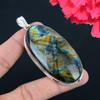 Labradorite Gemstone Pendant Solid 925 Sterling Silver Pendant Jewelry Gift For Unisex