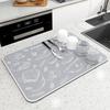 Diatom Mud Dish Drying Mat Quick Absorb Water Kitchen Tableware Drain Mats Non Slip Watertight Desktop Table Mat Insulation Pad