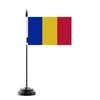 Drapeau De Table - Multicolore - Roumanie - 14 X 21 Cm - Mât En Plastique - Impression Recto/Verso