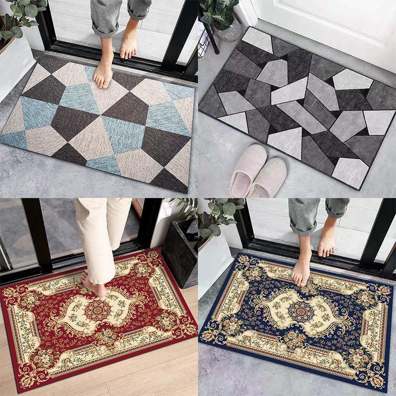 European Crystal Velvet Absorbent Floor Mat for Entrance, Bathroom, Bedroom, or Living Room - Washable.