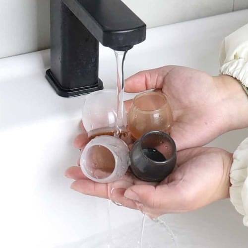 Silicone Chair Leg Covers, 16-Piece Set, for 4 Chairs, Round, Square, and Rectangular Legs, Stylish and Cute, Stay-Stick Leg Caps, Chair Socks, Brown,