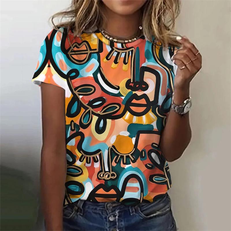 Веселые женские летние топы с короткими рукавами и принтом человеческого лица, модные уличные топы для девочек, тонкие футболки с круглым вырезом и графическими рисунками, размеры XS-6XL, женские забавные футболки