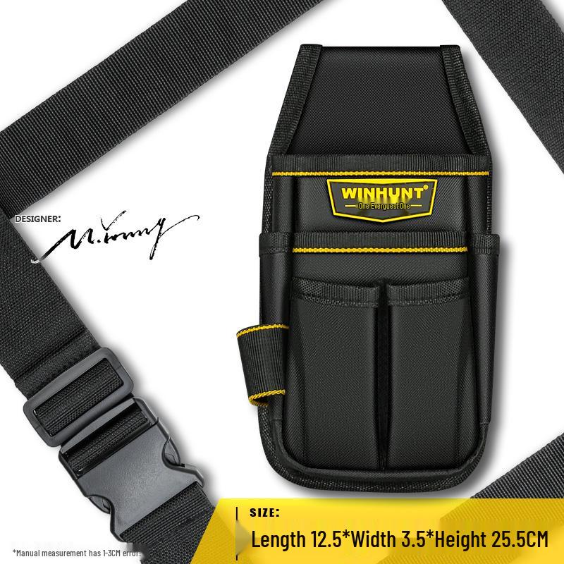 Многофункциональная сумка-пояс для электрика: Компактная холщовая сумка для дрели и ремонтных инструментов на строительных площадках.