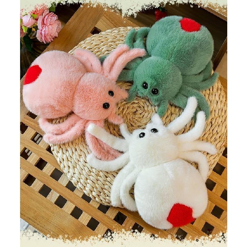 Cute Spider Plush Toy Doll For Kids Halloween Prank Prop Stuffed Animal Companion