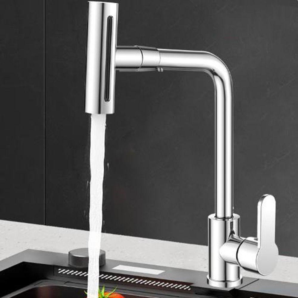 Hot Cold Single Hole 4 Modes Waterfall Faucet Sink Splash-proof Faucet Bathroom