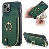 Vertical Cards Slot Ring Holder Zipper Wallet Case For iPhone 15 Pro Max 14 Plus 13 12 11 XS X XR 7 8 SE 2022 Bag Pocket Cover