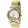 Coach Kelly Watch, Round Mesh Bracelet, White Sunray Dial, Crystal Sculpt Gold, 14504003