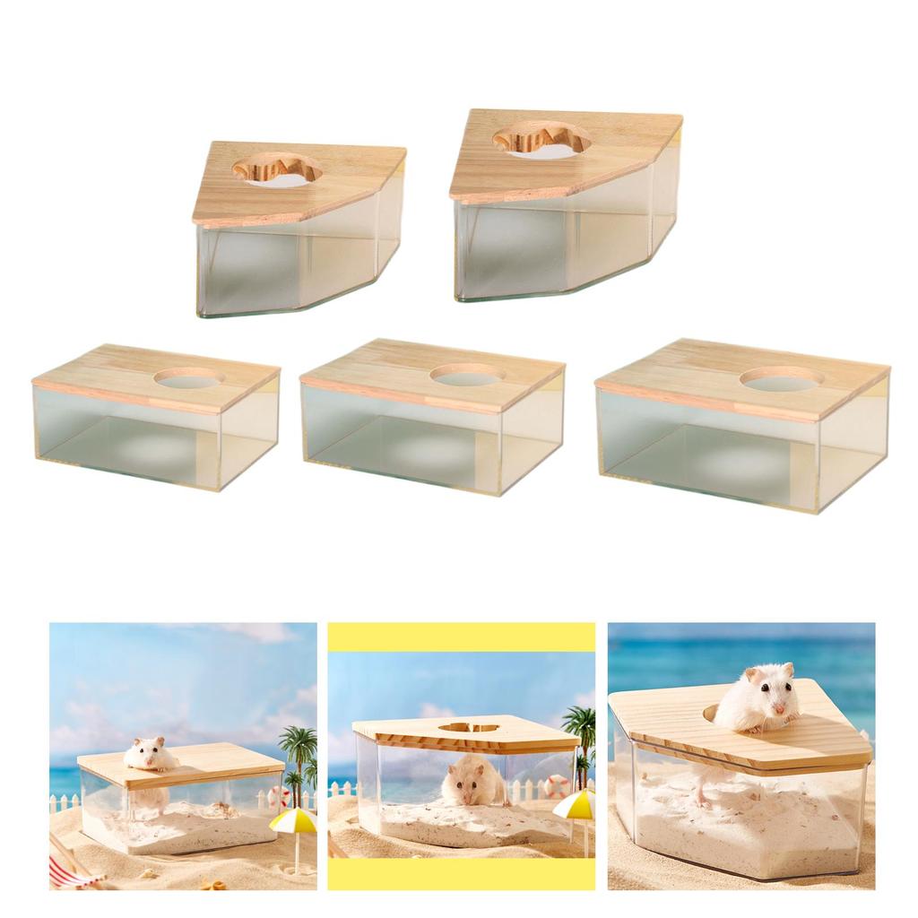 Hamster Sand Bath Box Sand Basin Digging Sand Container for Squirrels Rat