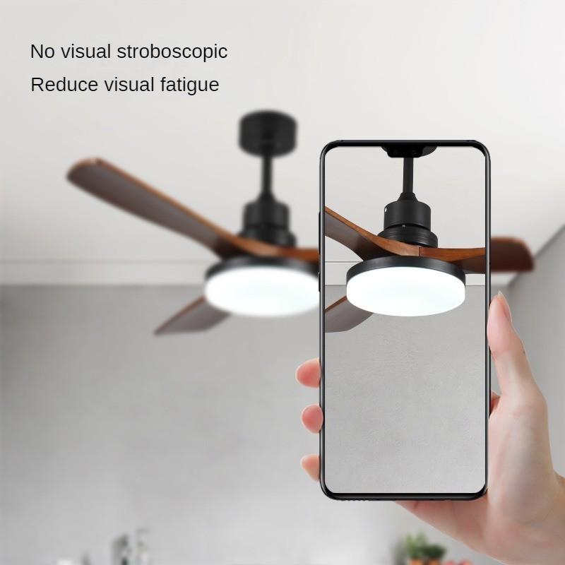 45 Вт бытовой интеллектуальный регулируемый частотный электрический вентилятор для гостиной, светильник из цельного дерева, ретро-вентилятор для ресторана, полный спектр