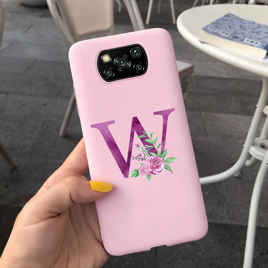 For Xiaomi Poco X3 NFC Case Soft Silicone TPU Cute Letter Back Cover For Xiaomi Poco X3 Pro Bumper PoxoX3 NFC Phone Cases 6.67''