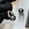 Домашние Серьги-гвоздики из Чистого Серебра с Жемчугом Авроры Серьги-клипсы Женские Премиальное Чувство Ежегодный Хит Серьги-подвески с Подковой Серьги